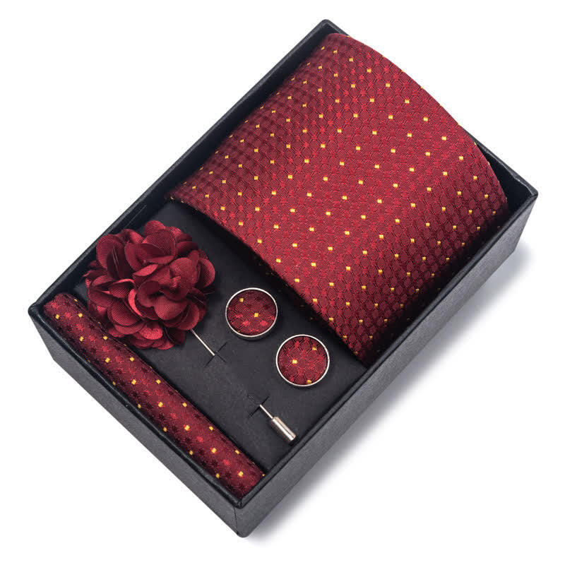 Conjunto de 4 corbatas atractivas de color rojo brillante para hombre