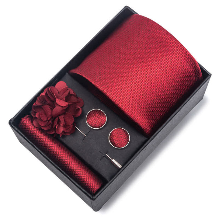Conjunto de 4 corbatas atractivas de color rojo brillante para hombre