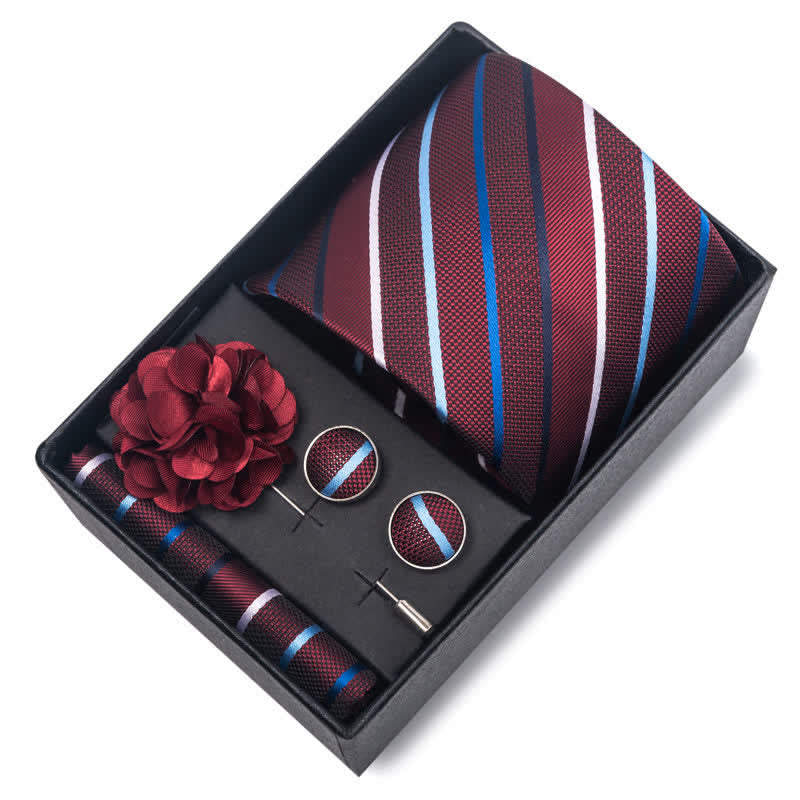 Conjunto de 4 corbatas atractivas de color rojo brillante para hombre