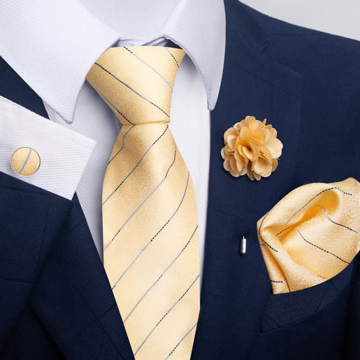 Juego de 4 gemelos y corbatas de bolsillo para hombre, diseño novedoso