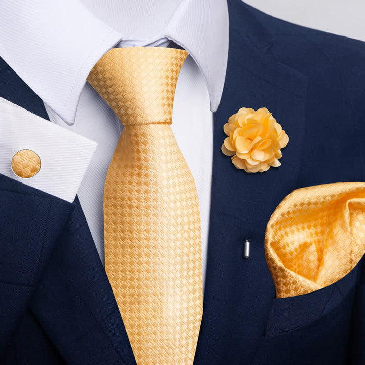 Juego de 4 gemelos y corbatas de bolsillo para hombre, diseño novedoso