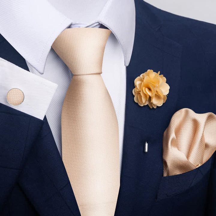 Juego de 4 gemelos y corbatas de bolsillo para hombre, diseño novedoso