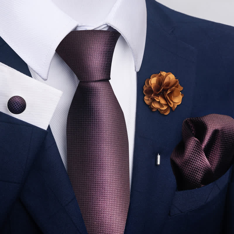 Juego de 4 gemelos y corbatas de bolsillo para hombre, diseño novedoso