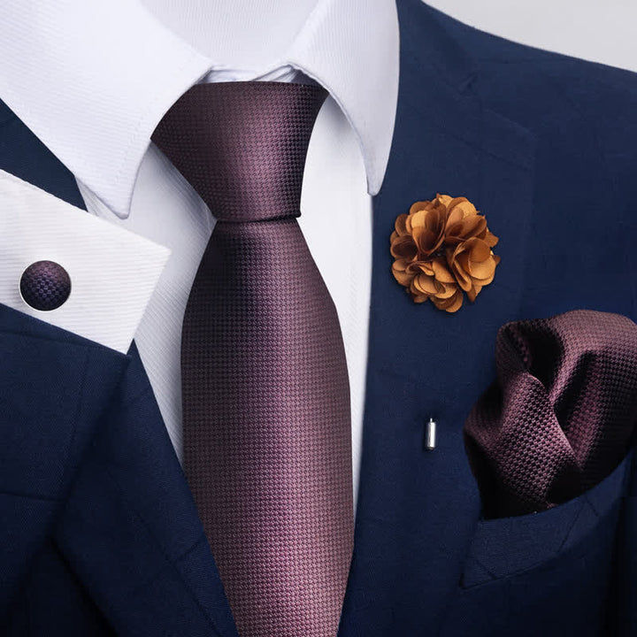 Juego de 4 gemelos y corbatas de bolsillo para hombre, diseño novedoso