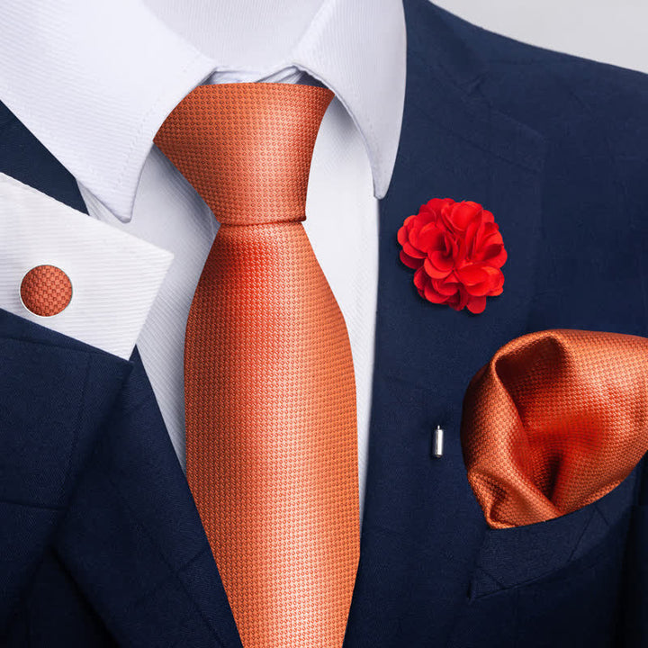 Juego de 4 gemelos y corbatas de bolsillo para hombre, diseño novedoso