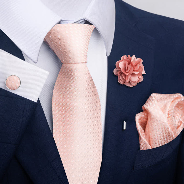 Juego de 4 gemelos y corbatas de bolsillo para hombre, diseño novedoso