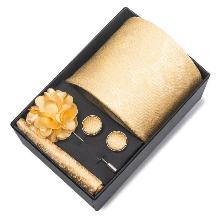 Juego de 4 gemelos y corbatas de bolsillo para hombre, diseño novedoso