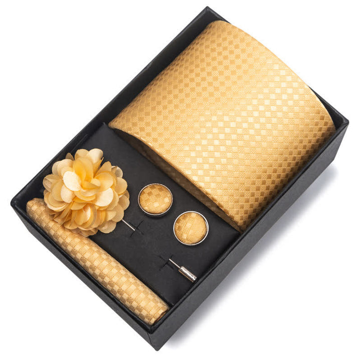 Juego de 4 gemelos y corbatas de bolsillo para hombre, diseño novedoso