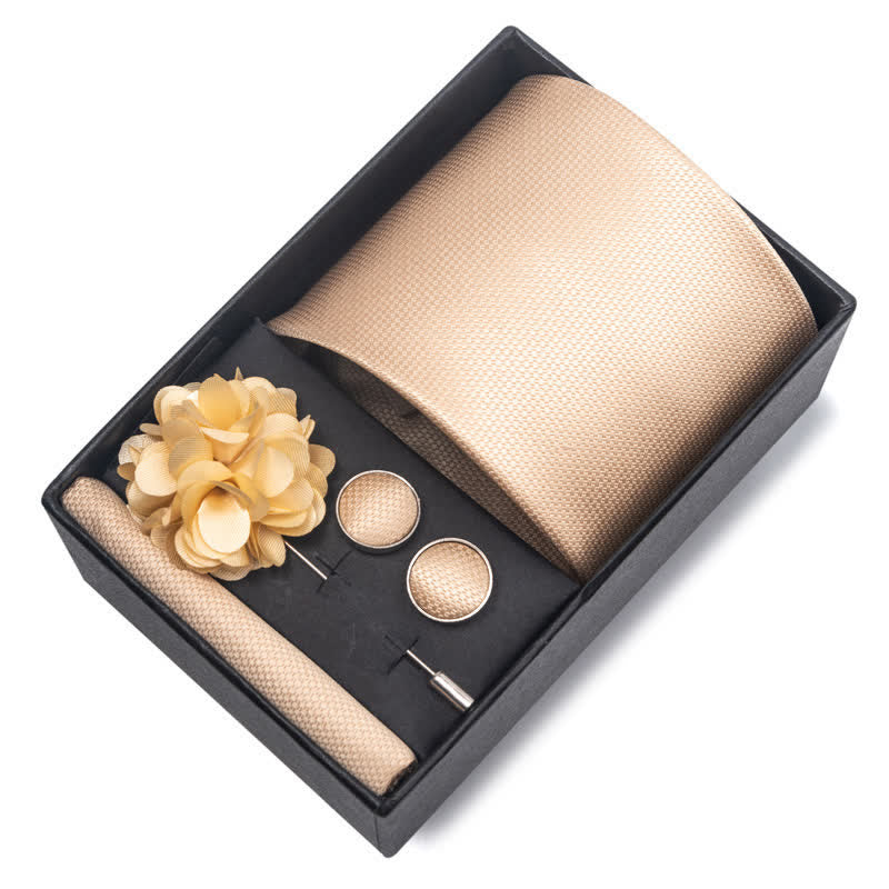 Juego de 4 gemelos y corbatas de bolsillo para hombre, diseño novedoso