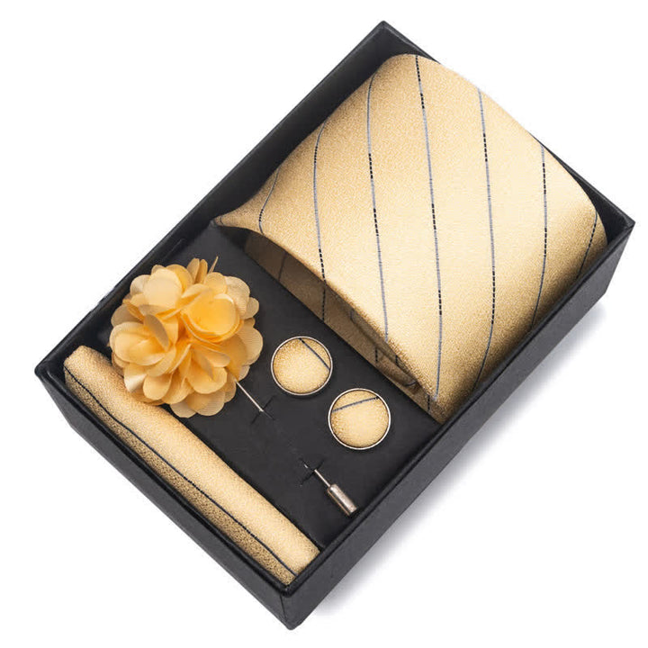 Juego de 4 gemelos y corbatas de bolsillo para hombre, diseño novedoso