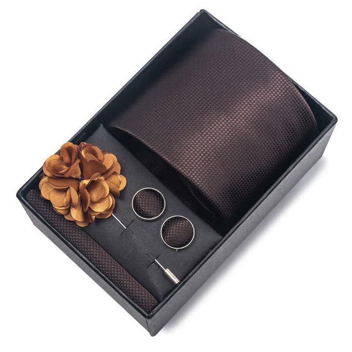 Juego de 4 gemelos y corbatas de bolsillo para hombre, diseño novedoso