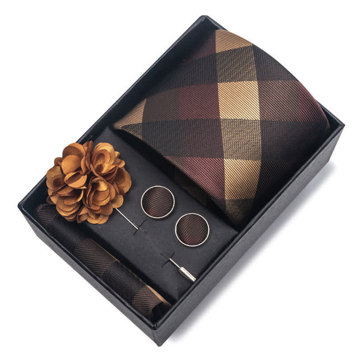 Juego de 4 gemelos y corbatas de bolsillo para hombre, diseño novedoso