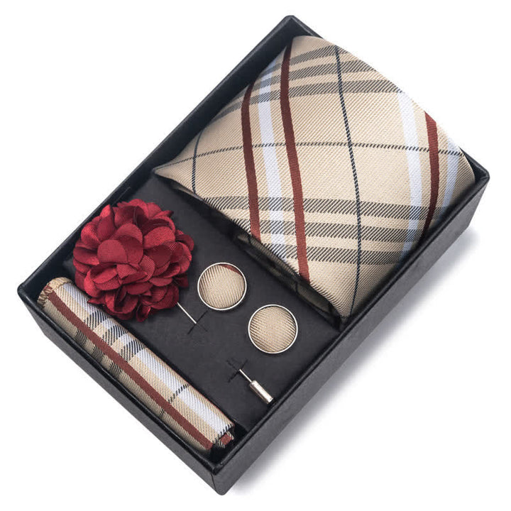 Juego de 4 gemelos y corbatas de bolsillo para hombre, diseño novedoso