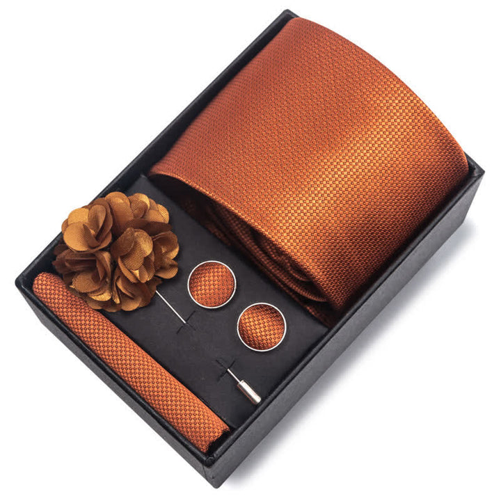 Juego de 4 gemelos y corbatas de bolsillo para hombre, diseño novedoso