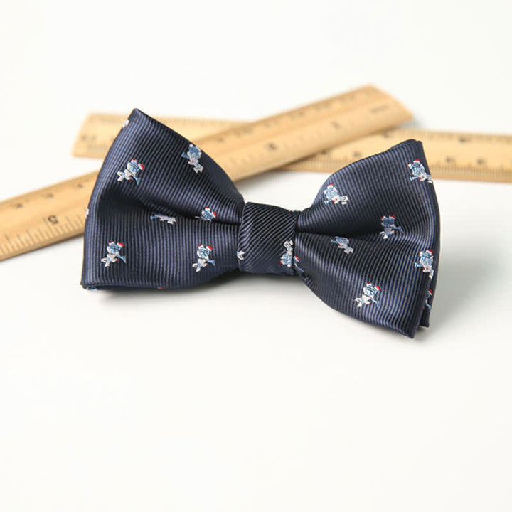 Pajarita divertida y elegante de doble capa con estampado bonito para niños