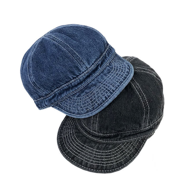 Gorra de béisbol informal de algodón vaquero con costuras blancas