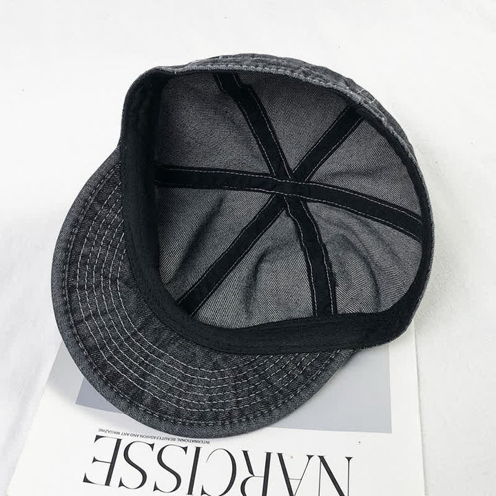 Gorra de béisbol informal de algodón vaquero con costuras blancas