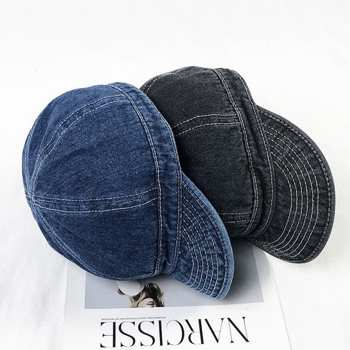 Gorra de béisbol informal de algodón vaquero con costuras blancas