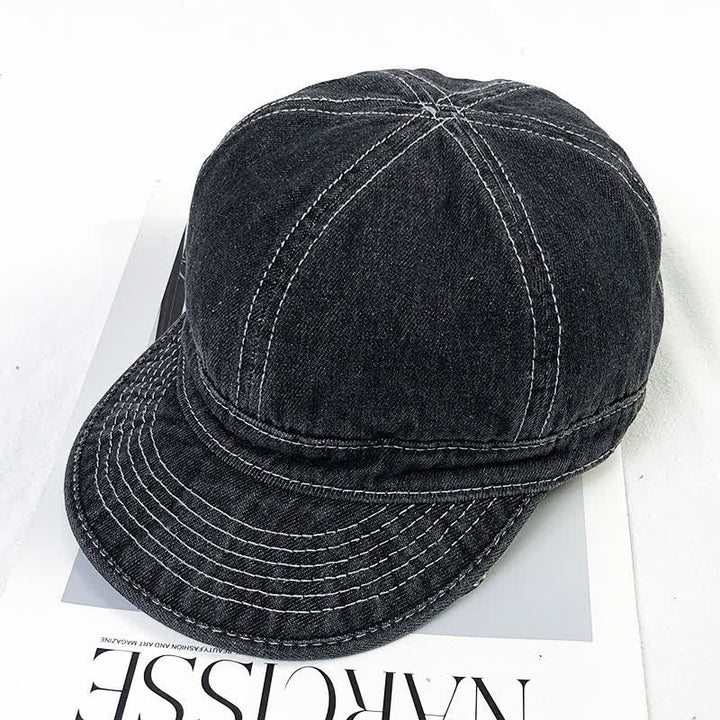 Gorra de béisbol informal de algodón vaquero con costuras blancas