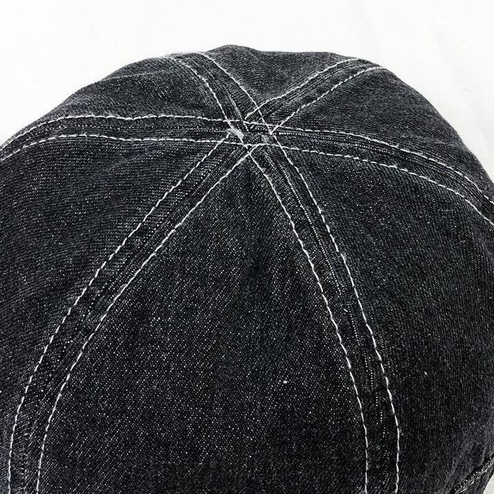 Gorra de béisbol informal de algodón vaquero con costuras blancas