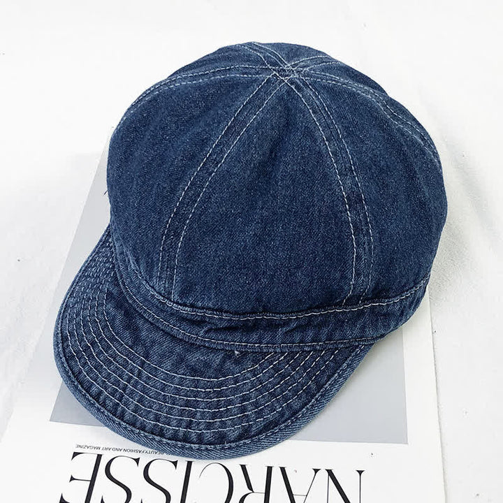 Gorra de béisbol informal de algodón vaquero con costuras blancas