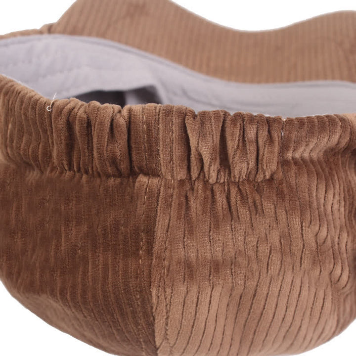 Boina de visera corta de pana a rayas