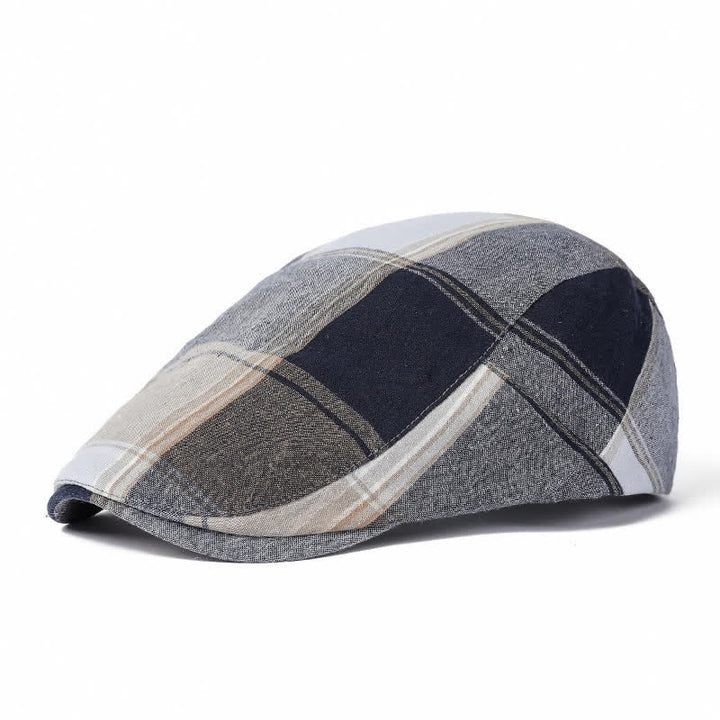 Boina a cuadros estilo británico vintage