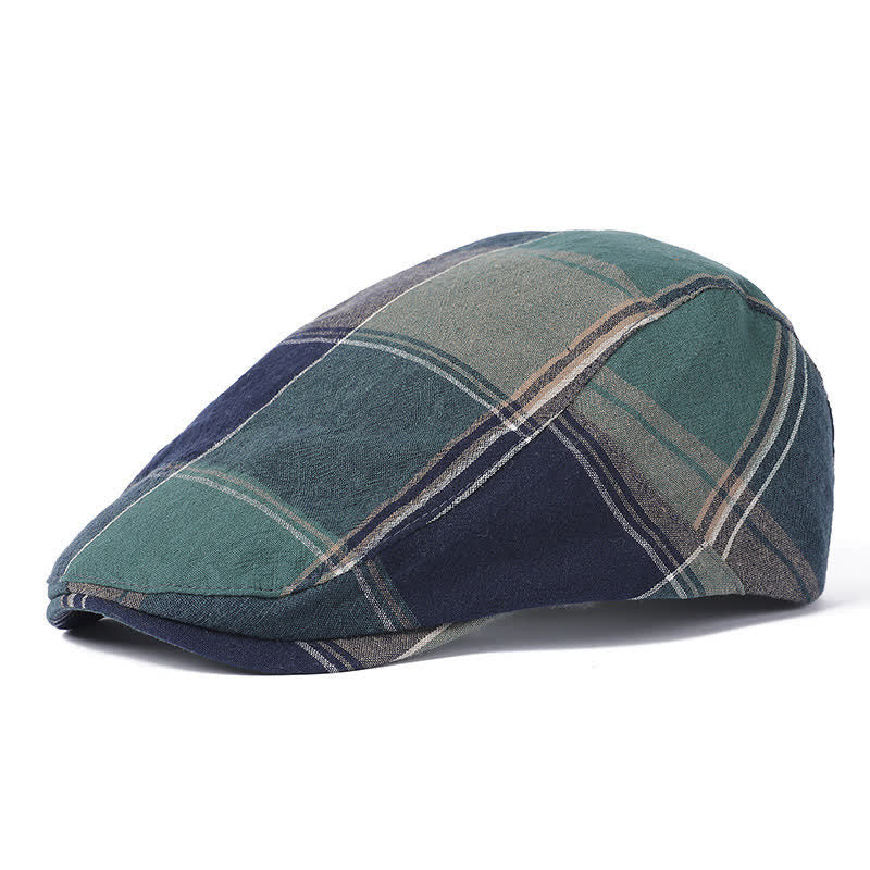 Boina a cuadros estilo británico vintage