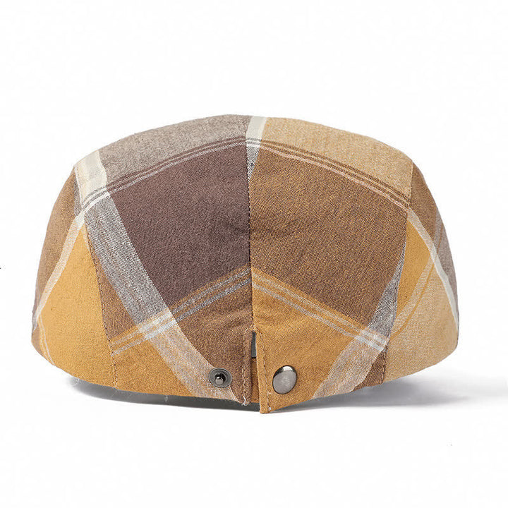 Boina a cuadros estilo británico vintage