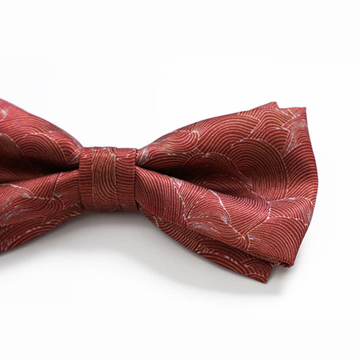 Pajarita formal para boda con estampado de ondas rojas para hombre