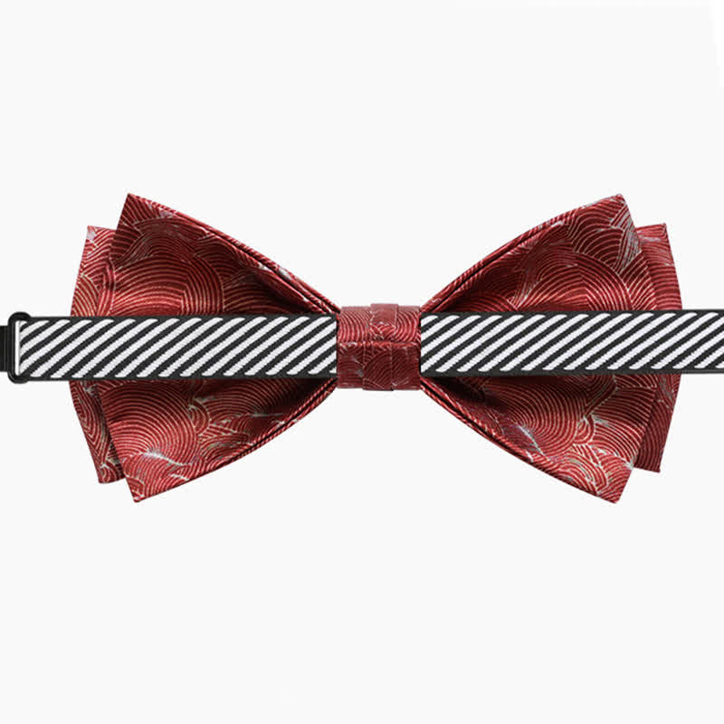 Pajarita formal para boda con estampado de ondas rojas para hombre