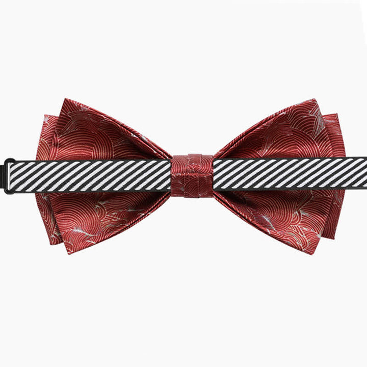 Pajarita formal para boda con estampado de ondas rojas para hombre