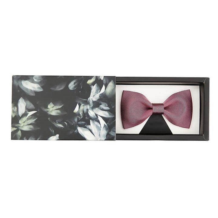 Pajarita de seda para boda de sarga rosa suave para hombre