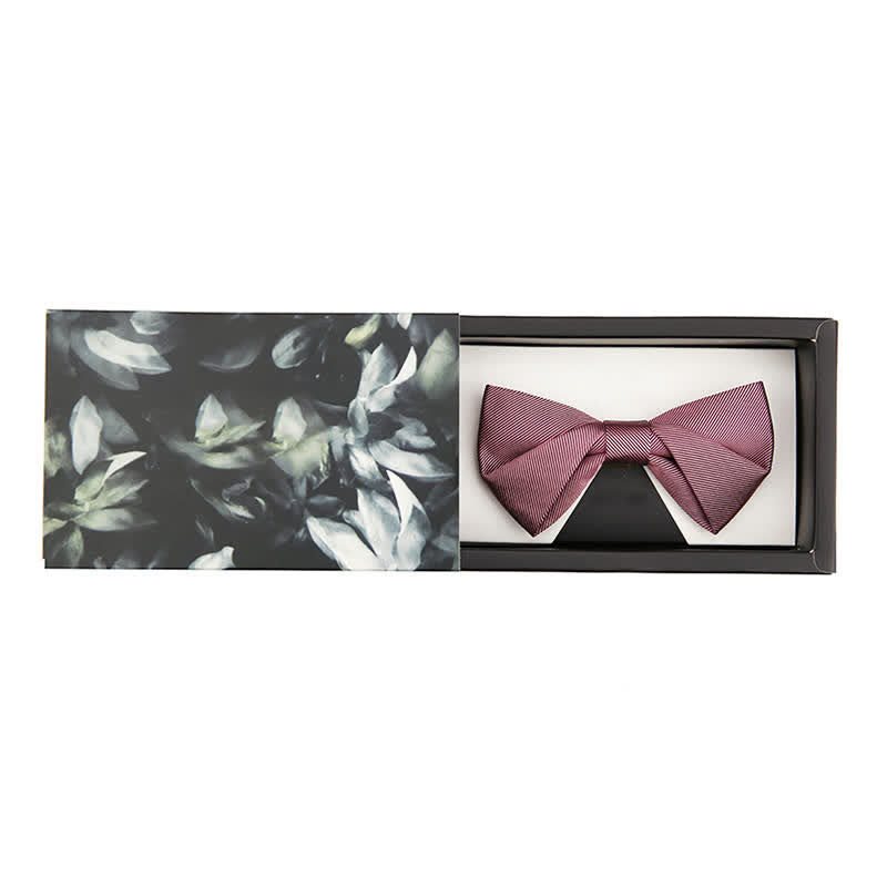 Pajarita de seda para boda de sarga rosa suave para hombre
