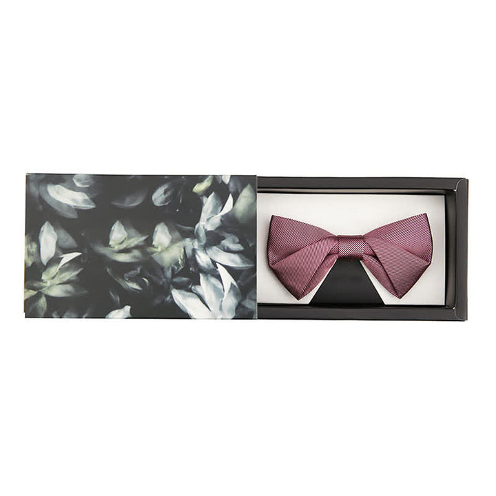 Pajarita de seda para boda de sarga rosa suave para hombre
