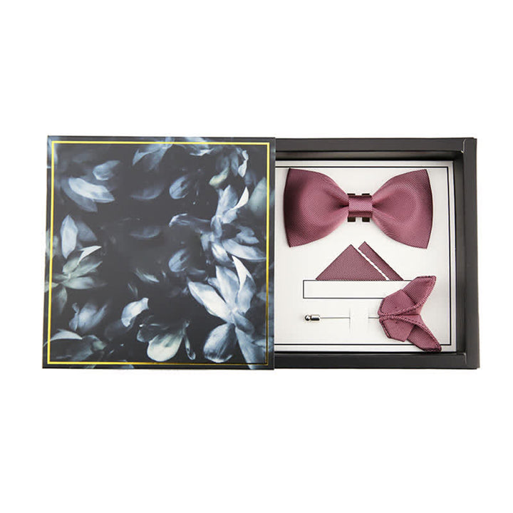 Pajarita de seda para boda de sarga rosa suave para hombre