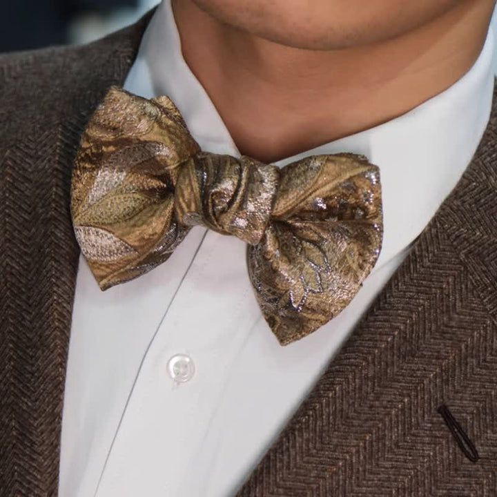 Pajarita extragrande con cola de pez color champán de lujo para hombre