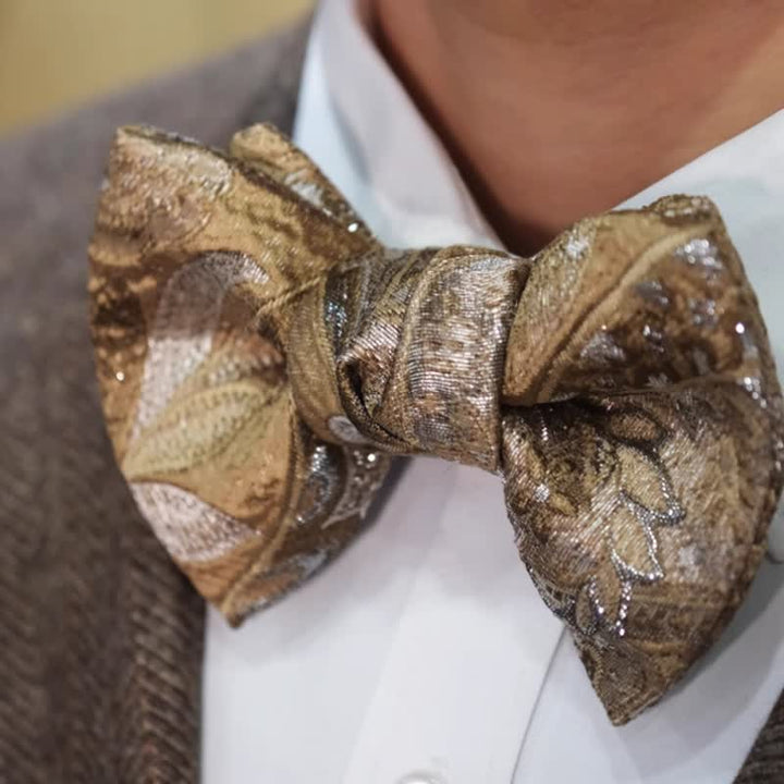 Pajarita extragrande con cola de pez color champán de lujo para hombre