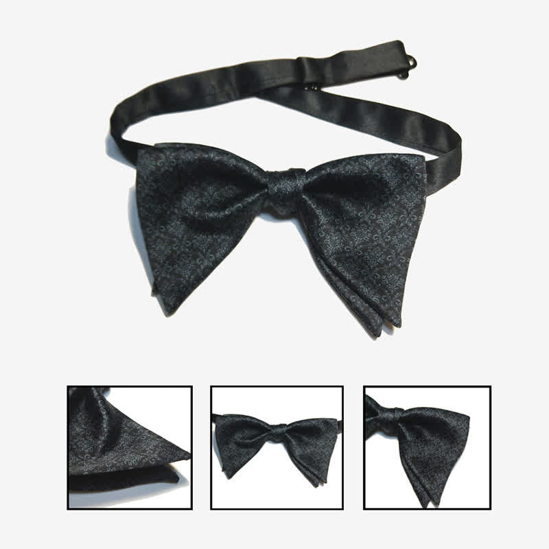 Pajarita de gran tamaño con estampado barroco vintage para hombre