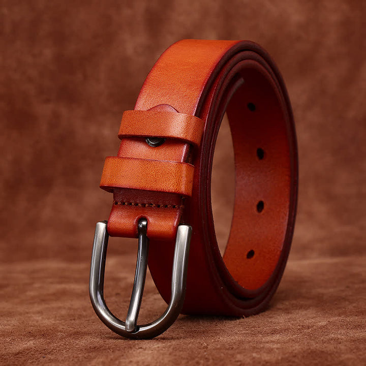 Cinturón de cuero fino informal de moda con remaches de metal