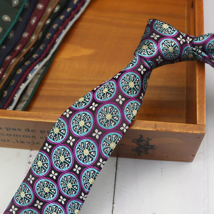 Corbata clásica para hombre con diseño de limón y anacardo