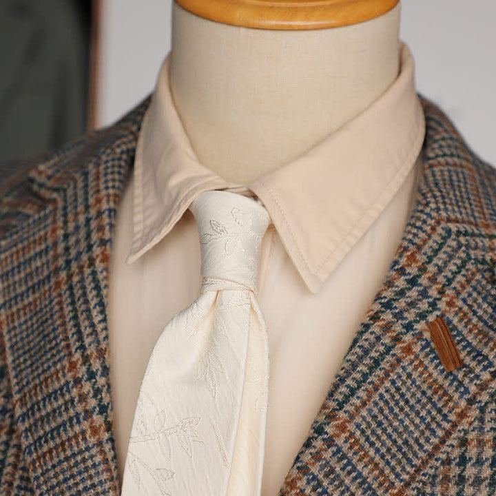 Corbata clásica con diseño floral estereoscópico para hombre