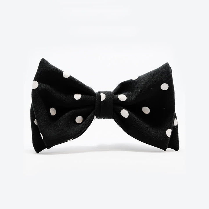 Pajarita de lunares pequeños en blanco y negro para hombre