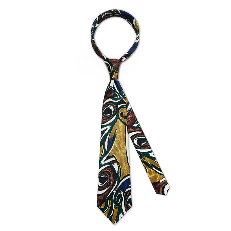 Corbata de hombre con pintura al óleo abstracta y diseño de libertad.