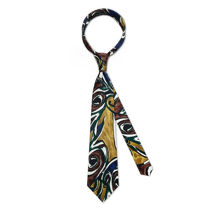 Corbata de hombre con pintura al óleo abstracta y diseño de libertad.