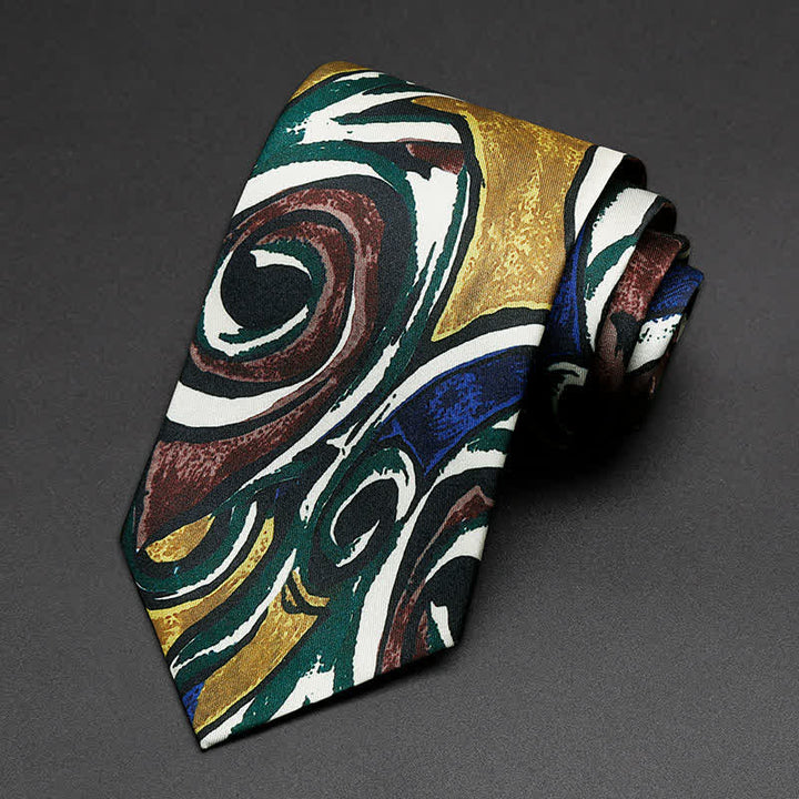 Corbata de hombre con pintura al óleo abstracta y diseño de libertad.