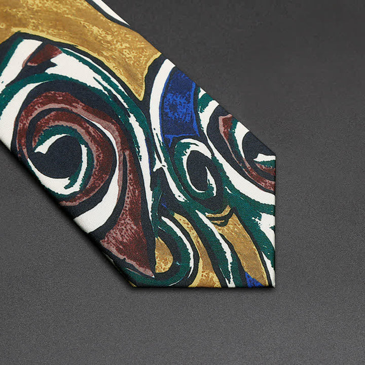 Corbata de hombre con pintura al óleo abstracta y diseño de libertad.