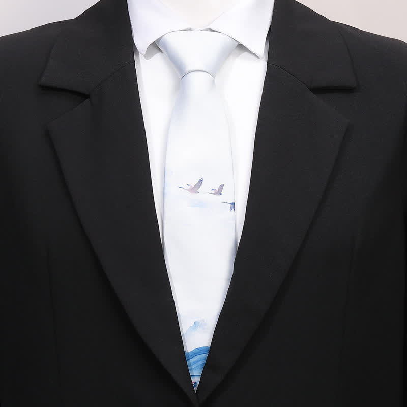 Corbata de negocios fina con estampado animal divertido para hombre