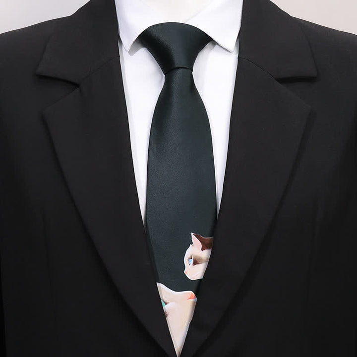 Corbata de negocios fina con estampado animal divertido para hombre