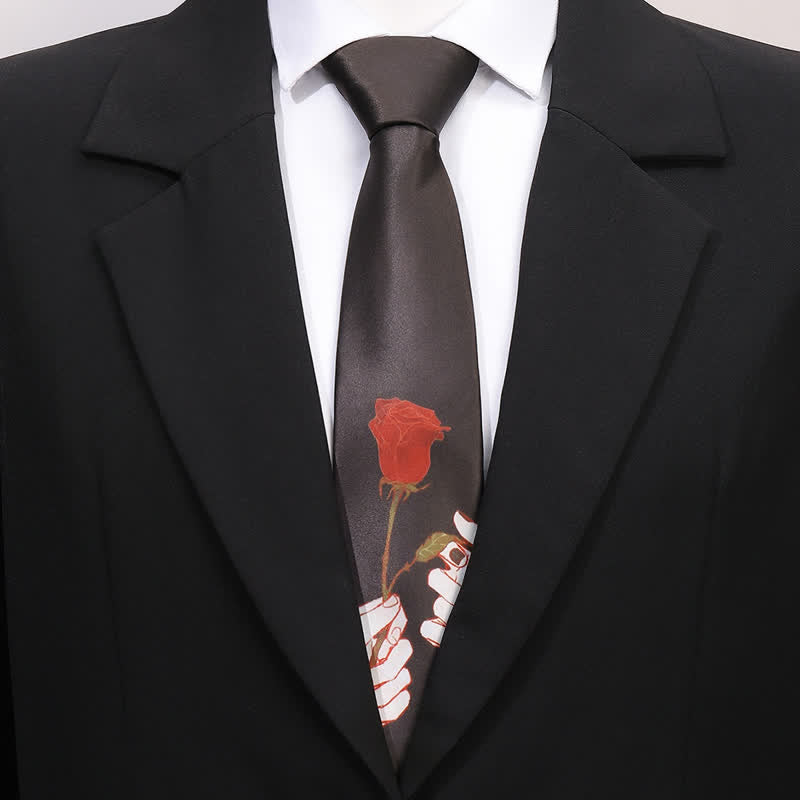 Corbata de negocios fina con estampado animal divertido para hombre
